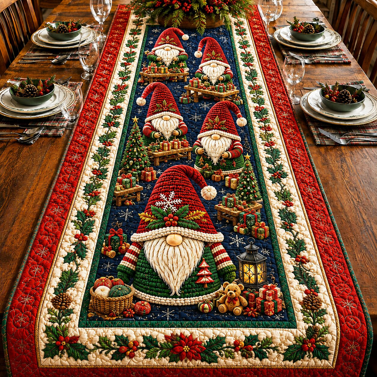 Gnome Magic Quilted Table Runner GFTONPT099