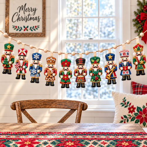 Christmas Nutcracker Custom Shape Quilted Garland GFTONPT1032