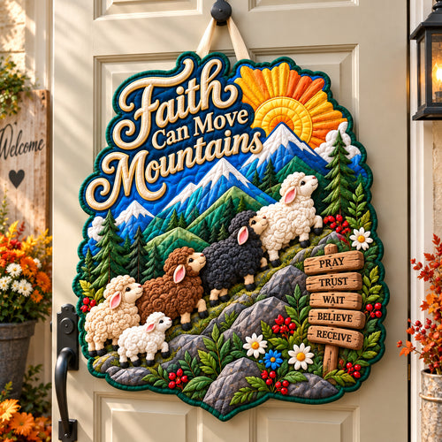 Mountain Sheep Grace Custom Shape Quilted Door Hanger GFTONPT1035