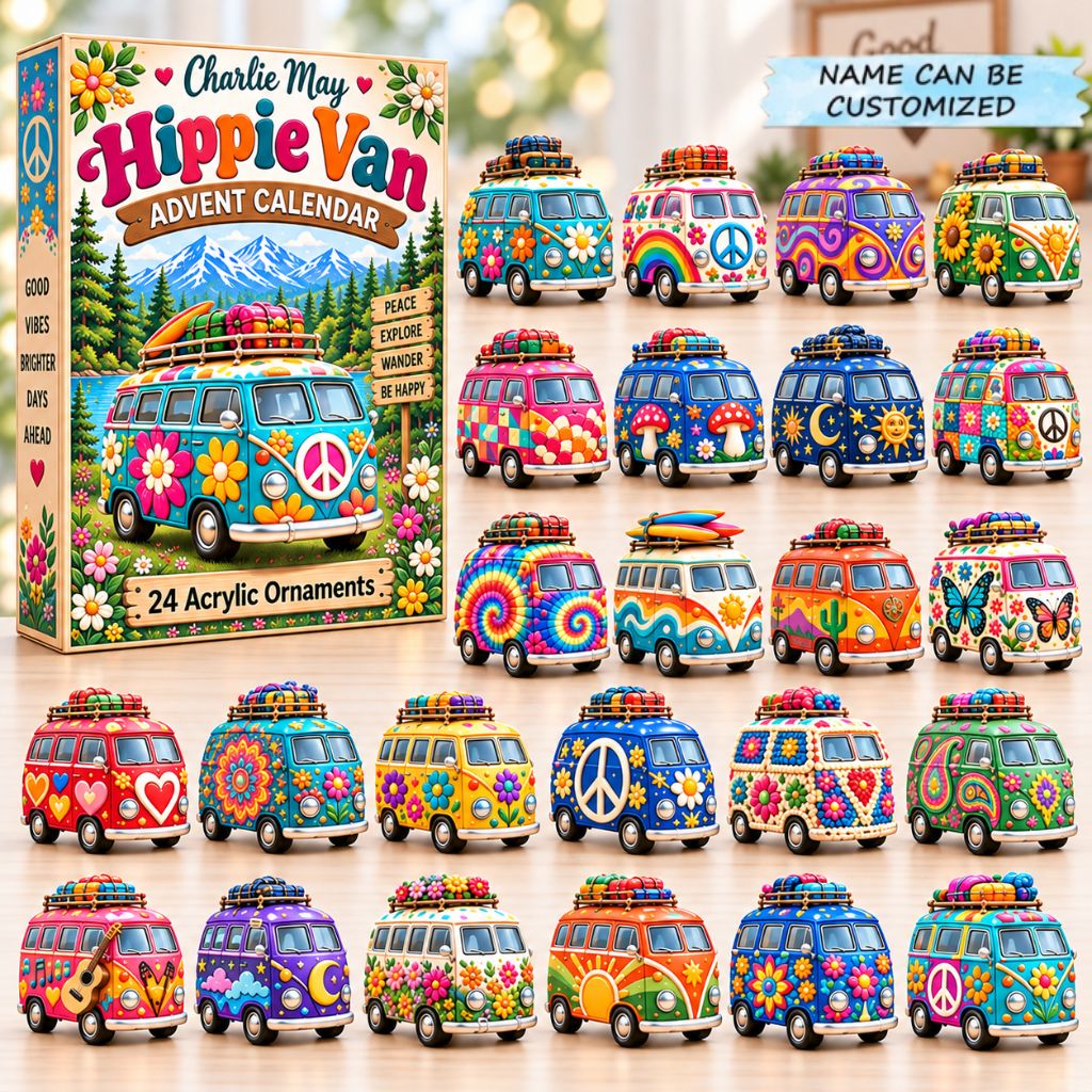 Custom Name Hippie Van Advent Calendar 2026 QTCUZ GFTONPT1041
