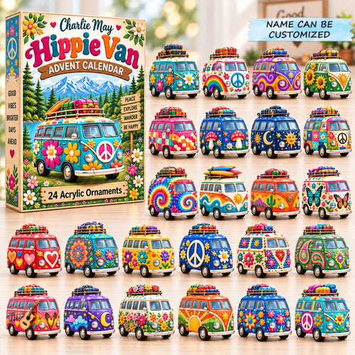 Custom Name Hippie Van Advent Calendar 2026 QTCUZ GFTONPT1041