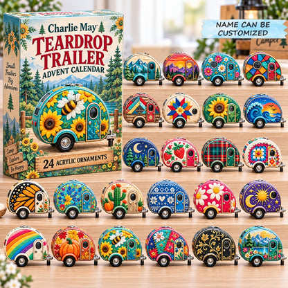 Custom Name Teardrop Trailer Advent Calendar 2026 QTCUZ GFTONPT1042
