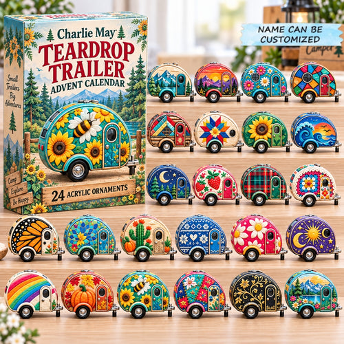 Custom Name Teardrop Trailer Advent Calendar 2026 QTCUZ GFTONPT1042