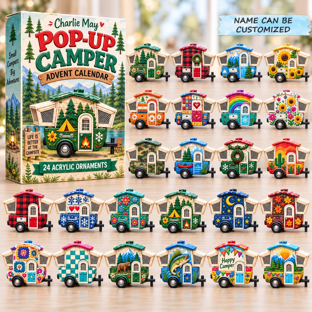 Custom Name Pop-Up Camper Advent Calendar 2026 QTCUZ GFTONPT1043