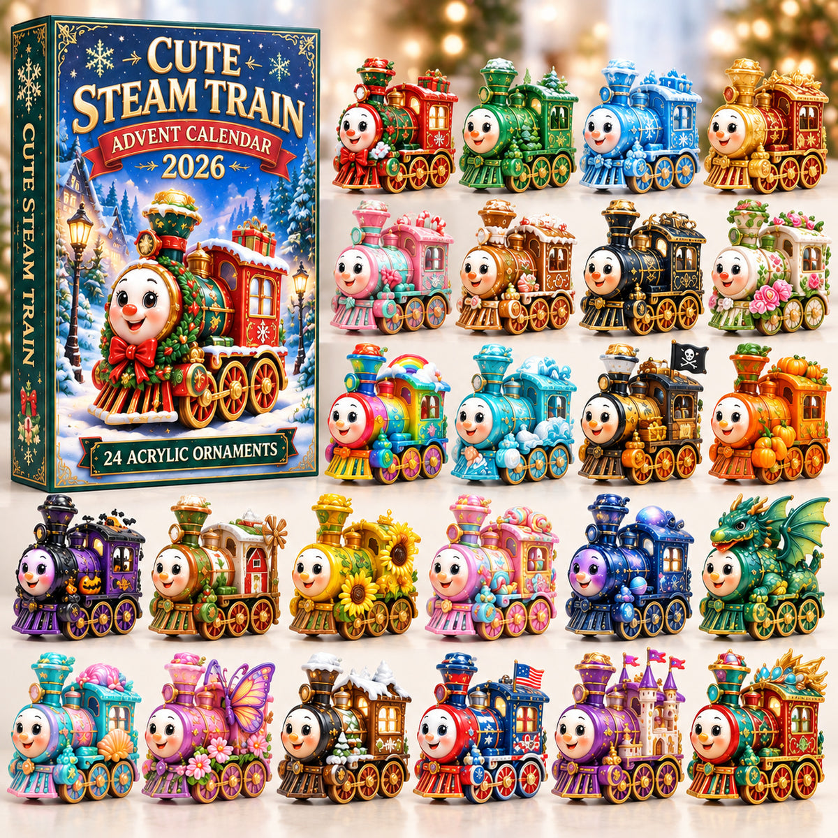 Cute Steam Train Advent Calendar 2026 GFTONPT1072