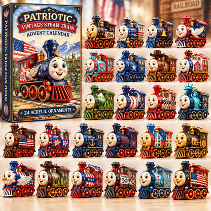 Patriotic Vintage Train Advent Calendar 2026 GFTONPT1073