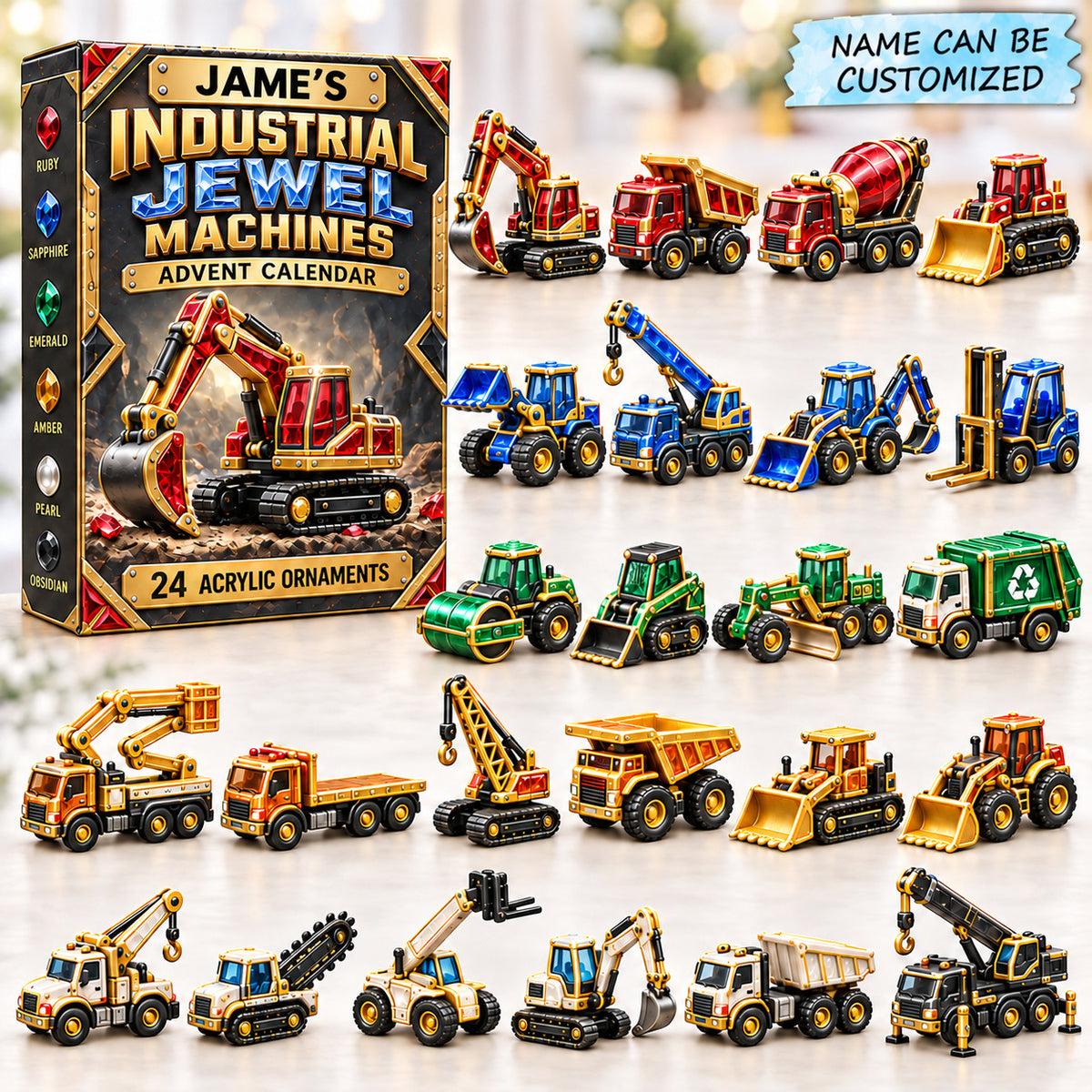 Custom Name Constructive Vehicles Advent Calendar 2026 QTCUZ GFTONPT1119