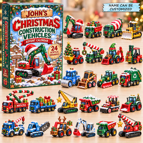 Custom Name Christmas Constructive Vehicles Advent Calendar 2026 QTCUZ GFTONPT1122
