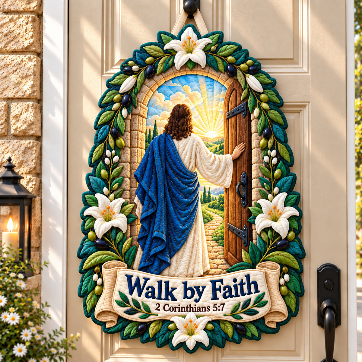 Jesus Eternal Hope Custom Shape Quilted Door Hanger GFTONPT1125