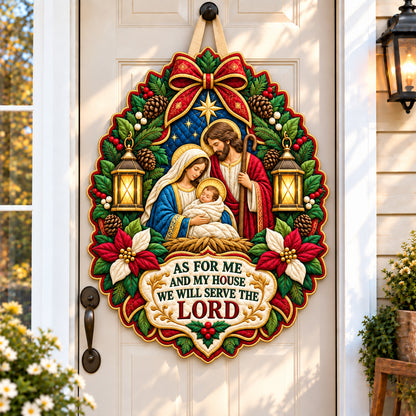 Serve The Lord Custom Shape Quilted Door Hanger GFTONPT1128