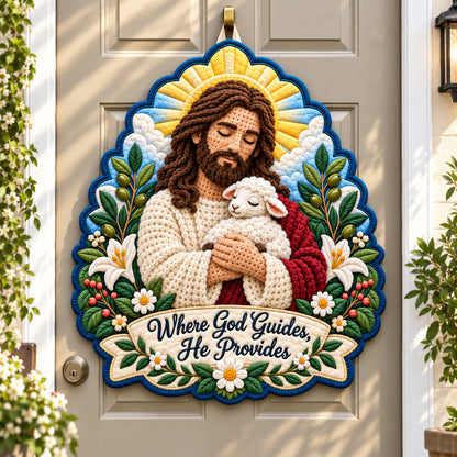 God Guides Custom Shape Quilted Door Hanger GFTONPT1129