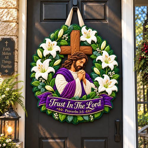 God Trust Custom Shape Quilted Door Hanger GFTONPT1130