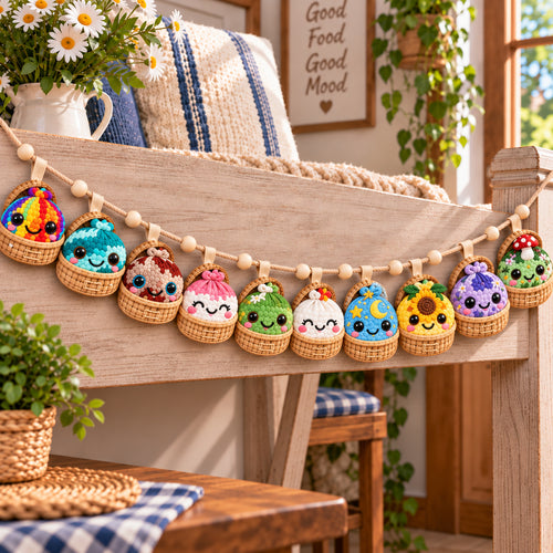 Crochet Dumpling Custom Shape Quilted Garland GFTONPT1134