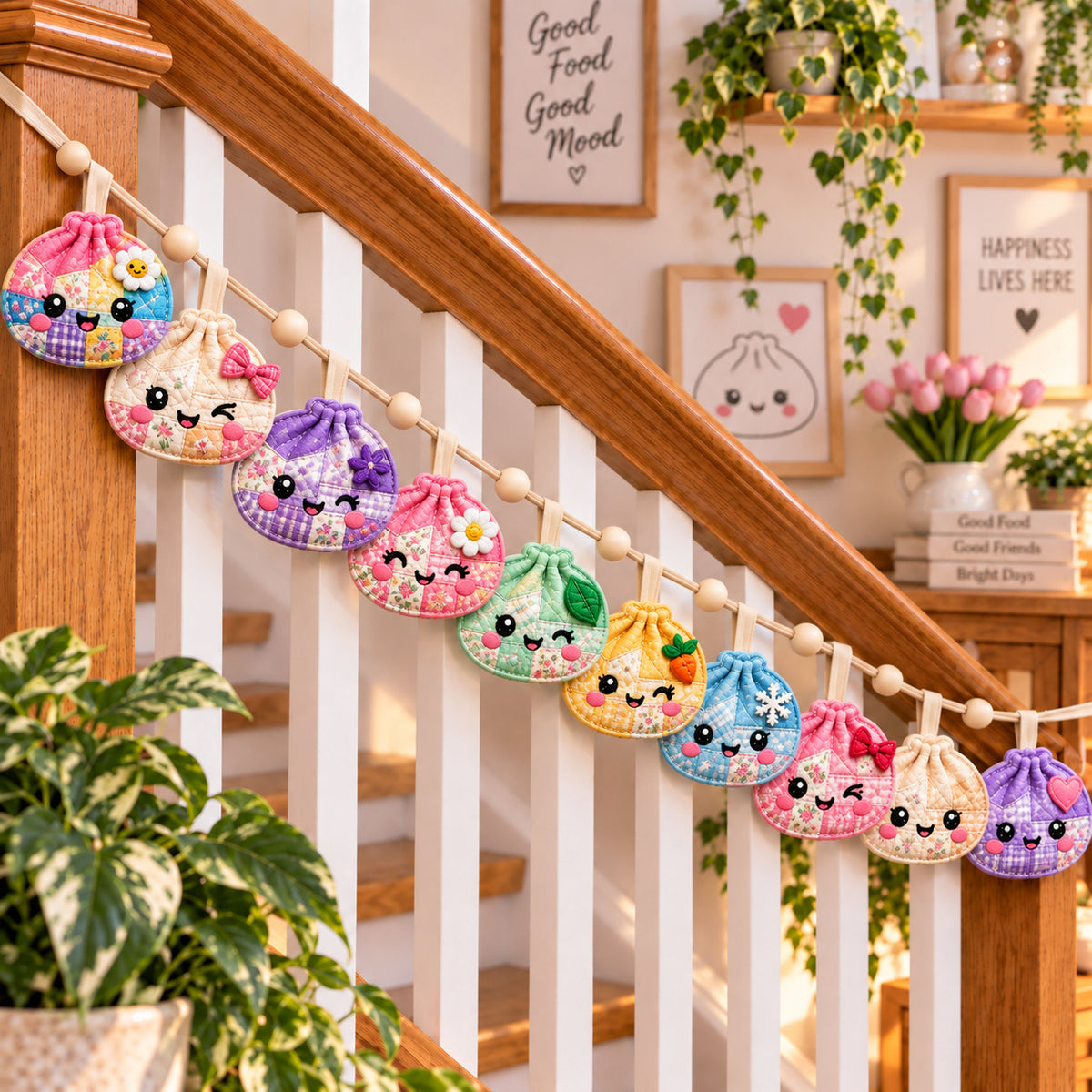 Glitter Dumpling Custom Shape Quilted Garland GFTONPT1135