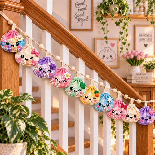 Glitter Dumpling Custom Shape Quilted Garland GFTONPT1135