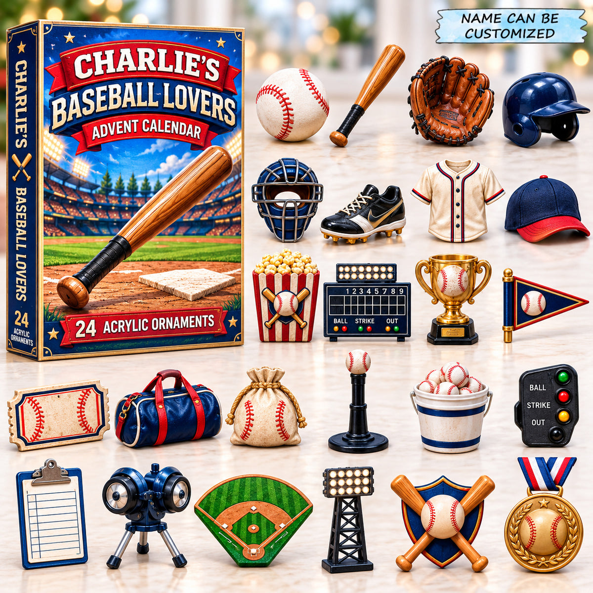 Custom Name Baseball Lover Advent Calendar 2026 QTCUZ GFTONPT1163