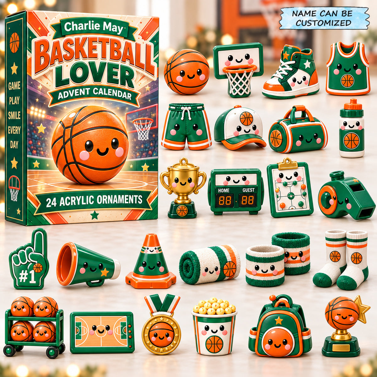 Custom Name Basketball Lovers Advent Calendar 2026 QTCUZ GFTONPT1166