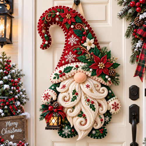 Christmas Gnomes Custom Shape Felt Door Hanger GFTONPT1174