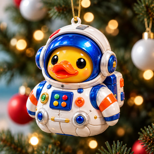 Rubber Duck Space Mission Christmas Mica Ornament GFTONPT1226