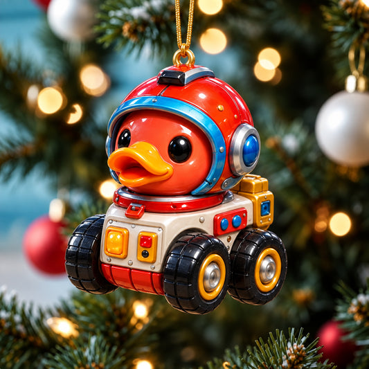 Rubber Duck Space Mission Christmas Mica Ornament GFTONPT1227