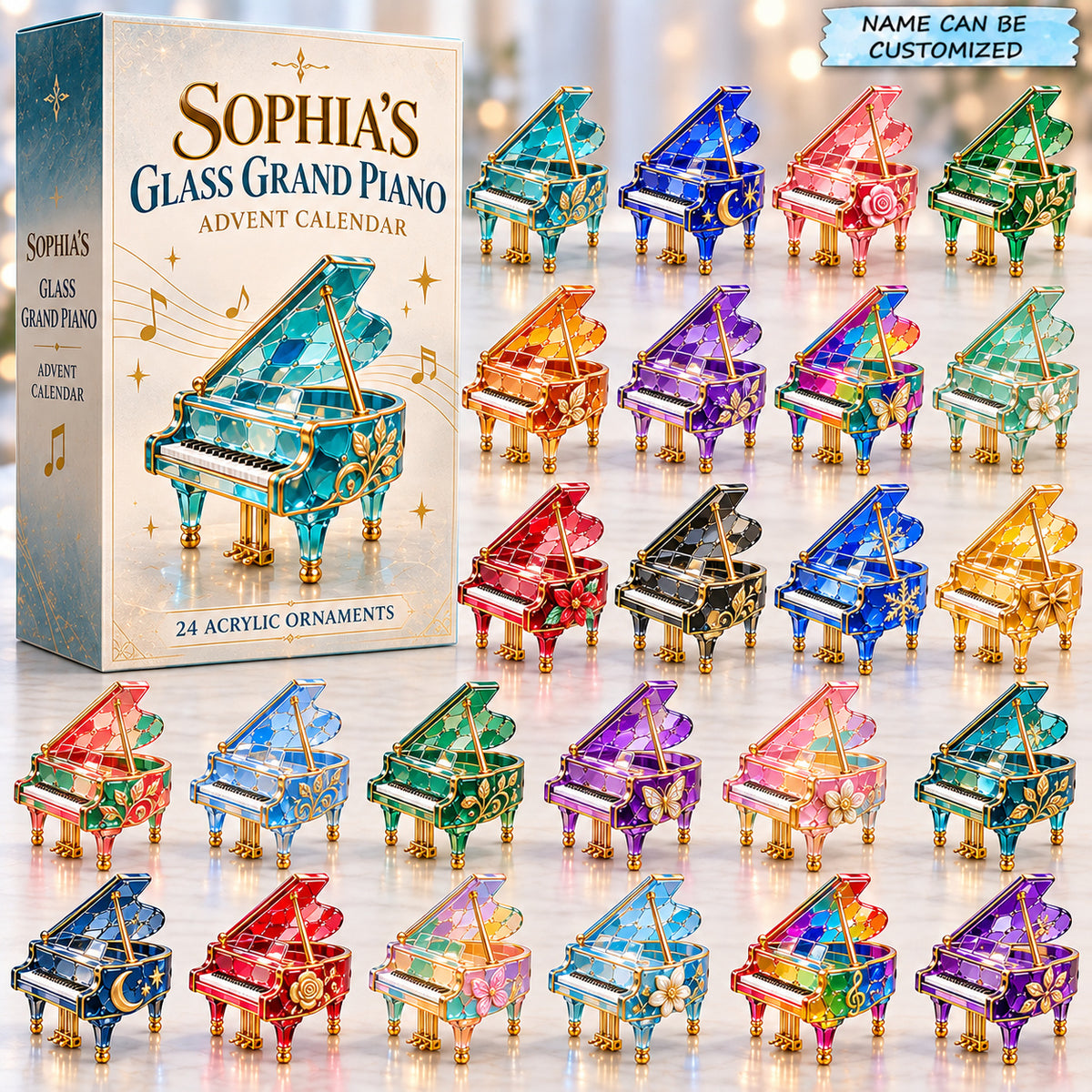 Personalized Glass Piano Advent Calendar 2026 QTCUZ GFTONPT1254