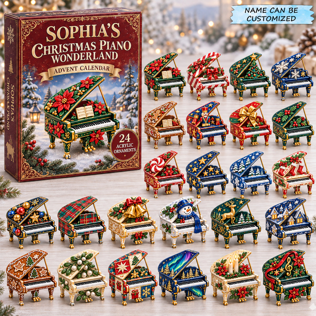 Personalized Christmas Piano Advent Calendar 2026 QTCUZ GFTONPT1255