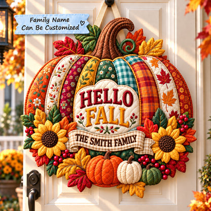 Personalized Pumpkin Harvest Custom Shape Quilted Door Hanger QTCUZ GFTONPT1256