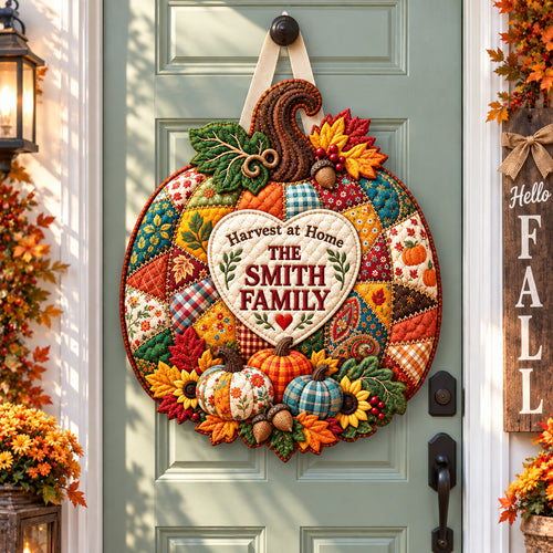 Personalized Pumpkin Patch Custom Shape Quilted Door Hanger QTCUZ GFTONPT1257