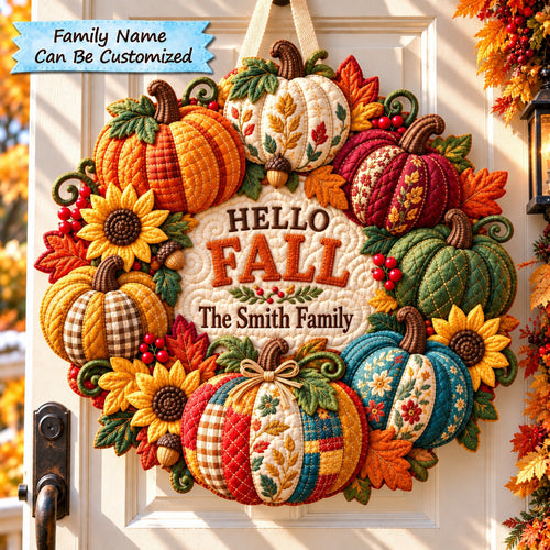 Personalized Pumpkin Garden Custom Shape Quilted Door Hanger QTCUZ GFTONPT1258