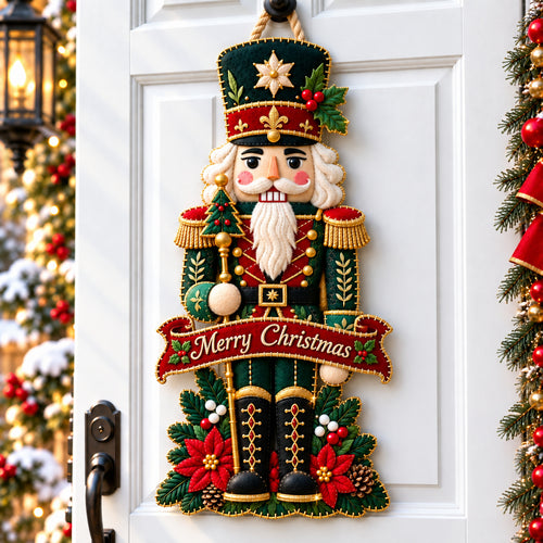 Nutcracker Holiday Guard Custom Shape Felt Door Hanger GFTONPT1264