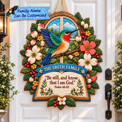 Personalized Hummingbird Bible Promise Custom Shape Quilted Door Hanger QTCUZ GFTONPT1290