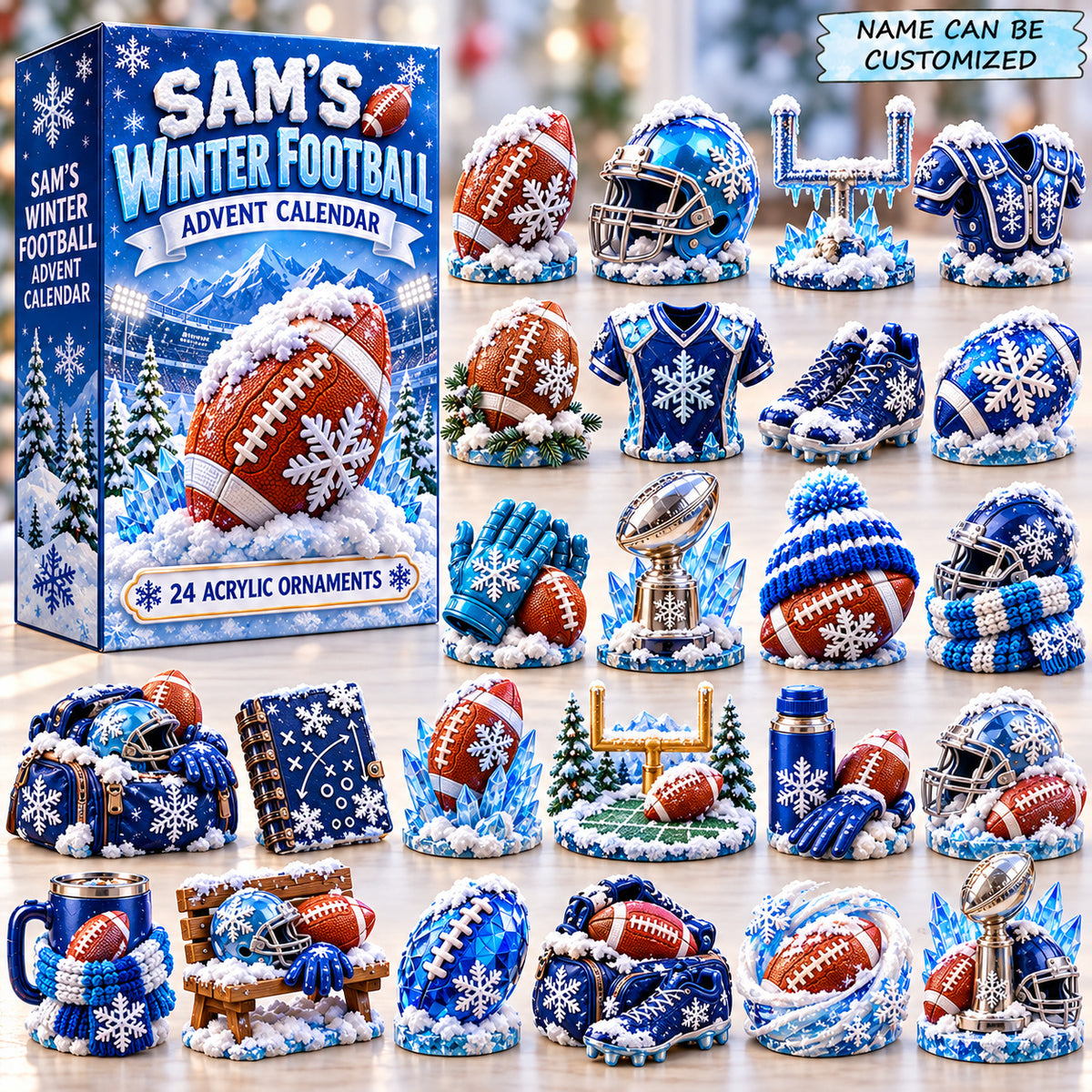 Personalized Winter American Football Advent Calendar 2026 QTCUZ GFTONPT1305