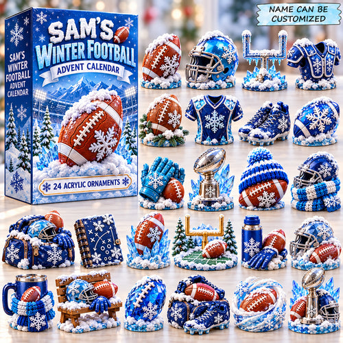 Personalized Winter American Football Advent Calendar 2026 QTCUZ GFTONPT1305