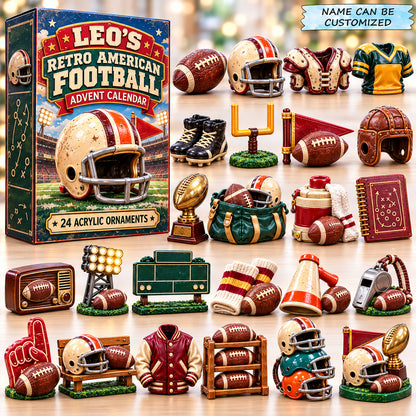 Personalized Retro American Football Advent Calendar 2026 QTCUZ GFTONPT1306