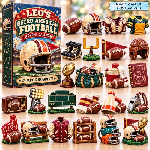 Personalized Retro American Football Advent Calendar 2026 QTCUZ GFTONPT1306