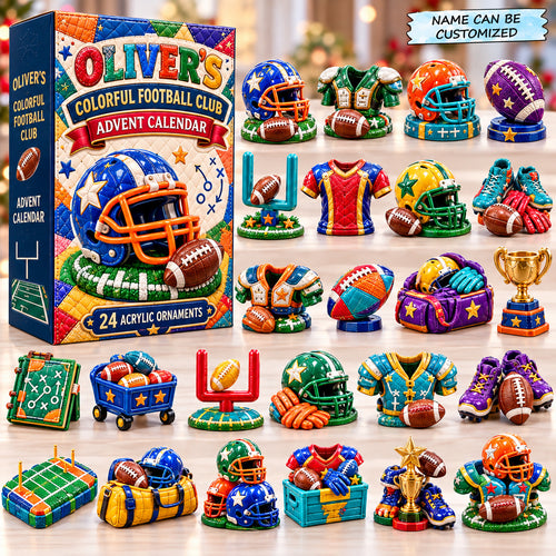 Personalized Patchwork American Football Advent Calendar 2026 QTCUZ GFTONPT1307