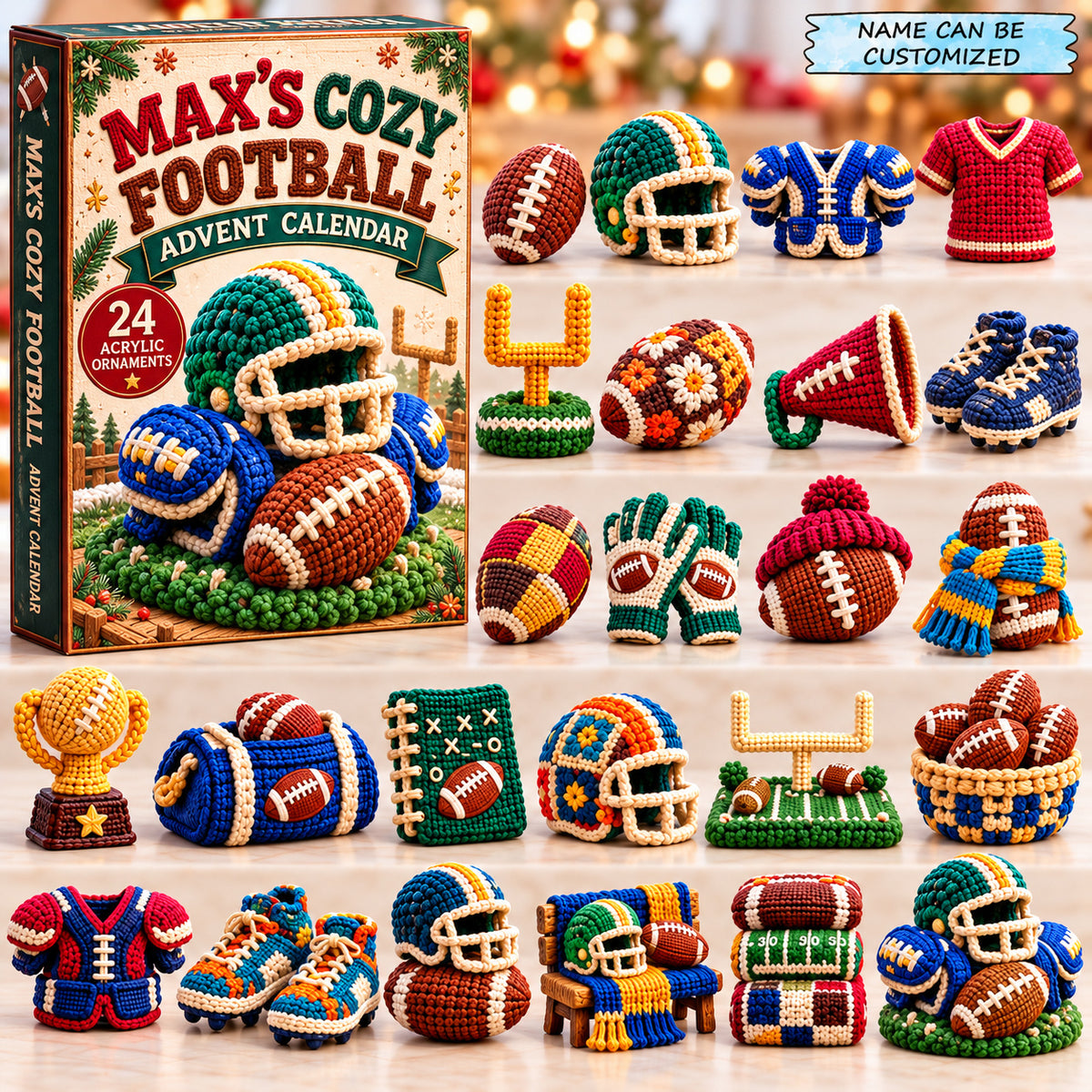 Personalized Cozy American Football Advent Calendar 2026 QTCUZ GFTONPT1308