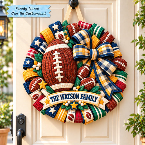 Personalized Football Field Legends Custom Shape Quilted Door Hanger QTCUZ GFTONPT1321