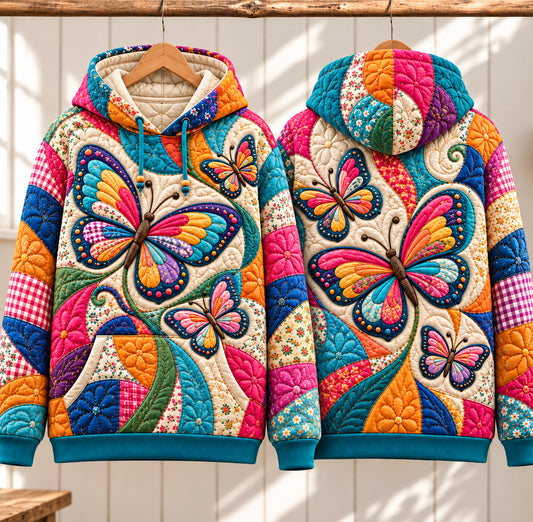 Patchwork Butterfly Cottage Hoodie GFTONPT1327