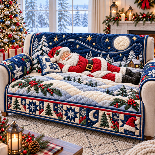 Santa Claus Sleep Quilted Sofa Cover GFTONPT1352