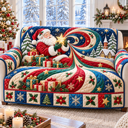 Santa Claus Express Quilted Sofa Cover GFTONPT1354