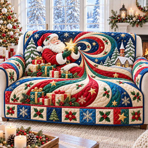 Santa Claus Express Quilted Sofa Cover GFTONPT1354
