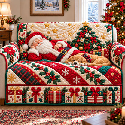 Santa Claus Joy Quilted Sofa Cover GFTONPT1355