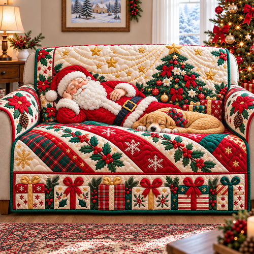 Santa Claus Joy Quilted Sofa Cover GFTONPT1355