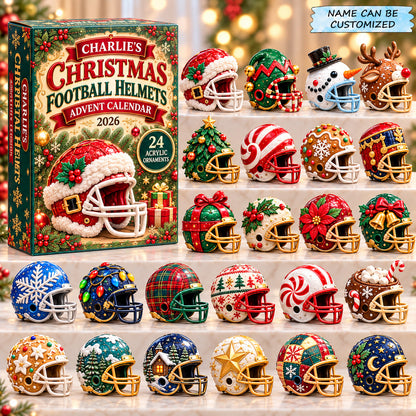Personalized Christmas Football Helmet Advent Calendar 2026 QTCUZ GFTONPT1364