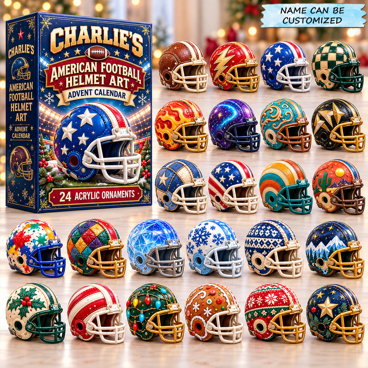 Personalized Football Helmet Advent Calendar 2026 QTCUZ GFTONPT1368