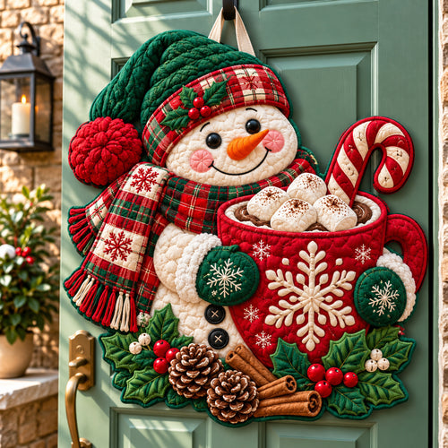 Snowman Winter Magic Custom Shape Quilted Door Hanger GFTONPT1370