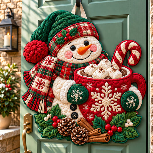 Snowman Winter Magic Custom Shape Quilted Door Hanger GFTONPT1370