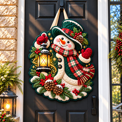 Snowman Wonder Winter Custom Shape Quilted Door Hanger GFTONPT1374