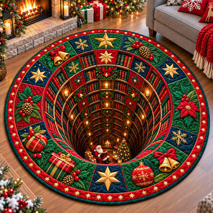 Santa Claus Toyshop Quilted Round Mat GFTONPT1402